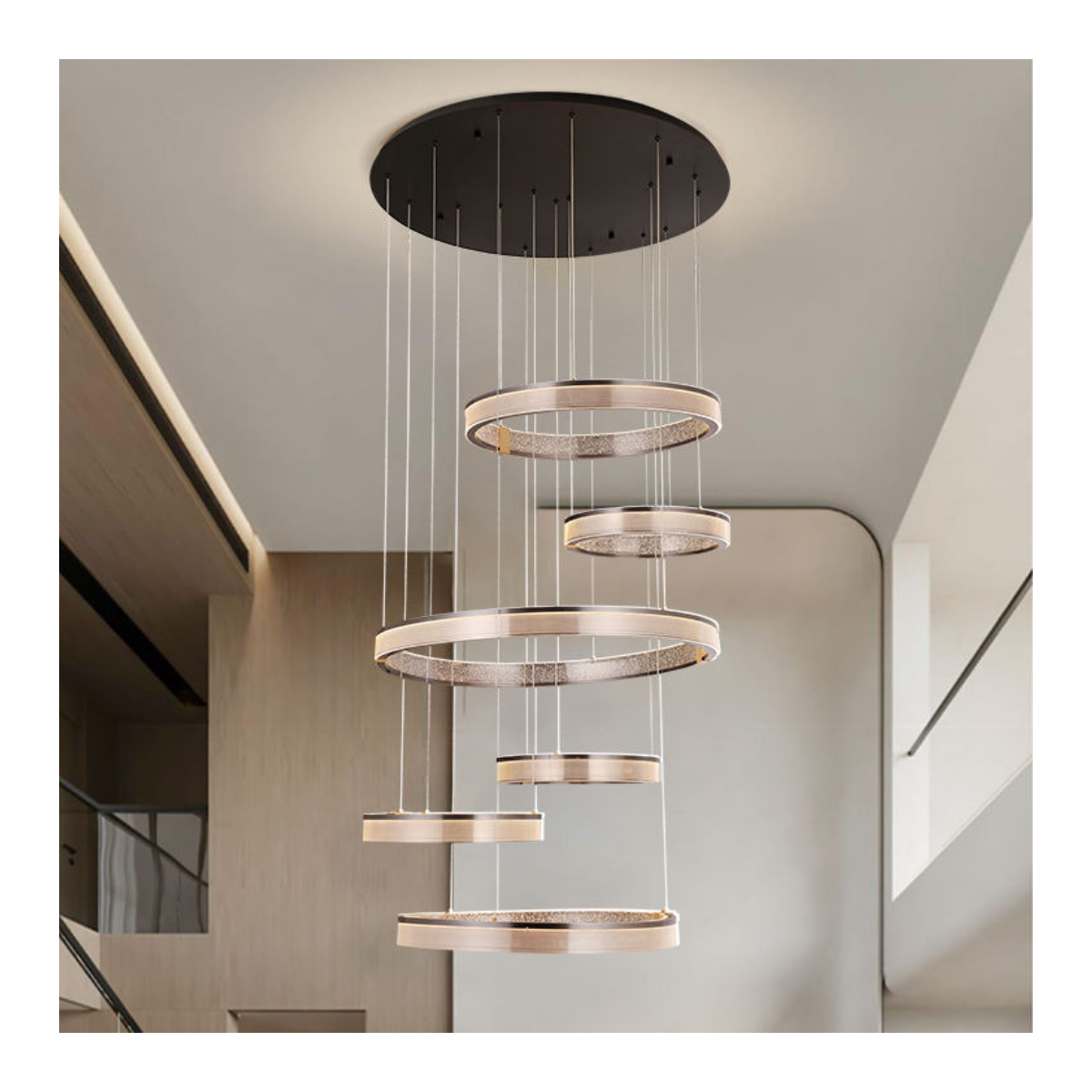Cascading Ring Chandelier